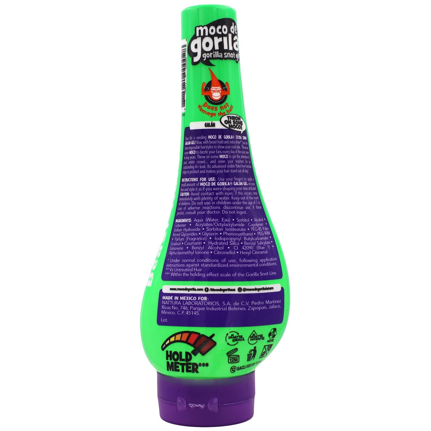 Moco de Gorila Galan Hair Styling Gel, Reactivatable with water, Long-lasting Hold, 11.99 Oz Squeezable Bottles (Pack of 3) Beauty & Personal Care Moco de Gorila