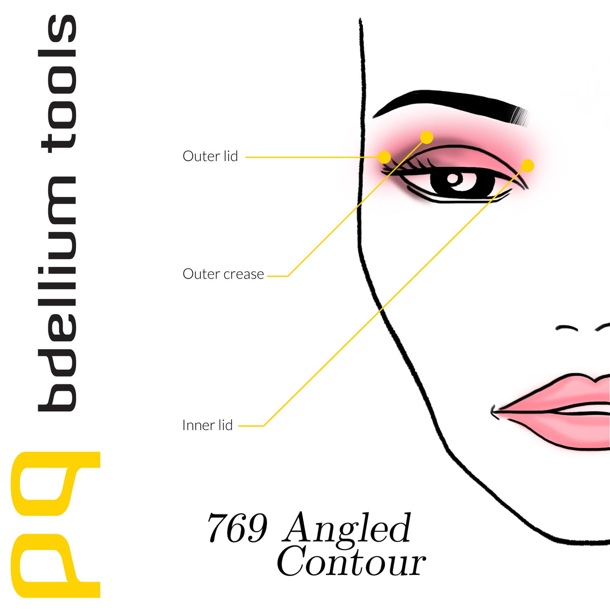 Bdellium Tools Professional Makeup Brush - Pink Bambu Series 769 Angled Contour - With Soft Synthetic Fibers, For Contouring (Pink, 1pc)