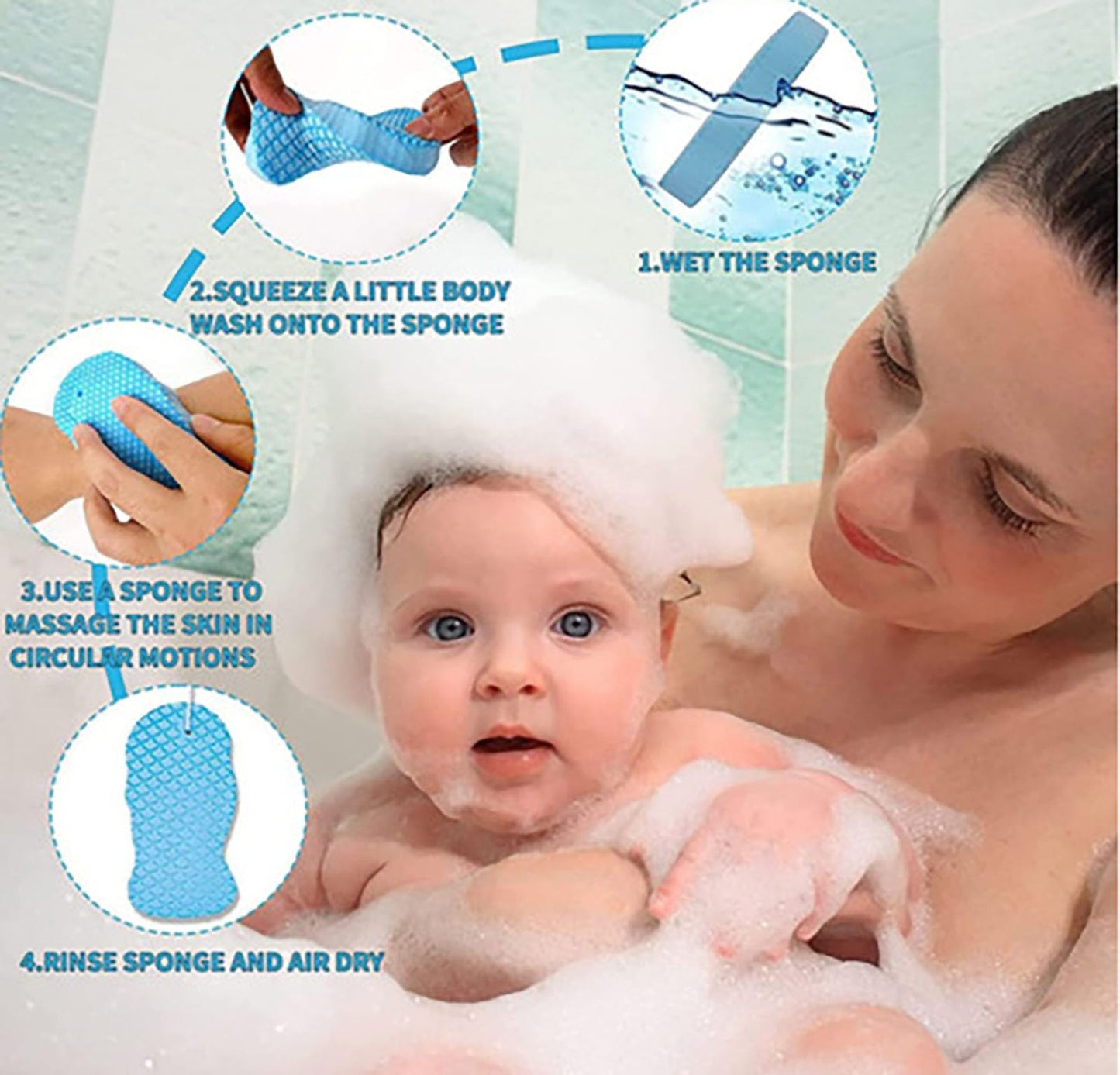 Magic Exfoliating Bath Sponge,Ultra Soft Bath Body Shower Sponge,Super Soft Exfoliating 3D Bath Sponge,Remove Calluses & Dead Skin Sponge for Shower Beauty and Personal Care Cmeilau
