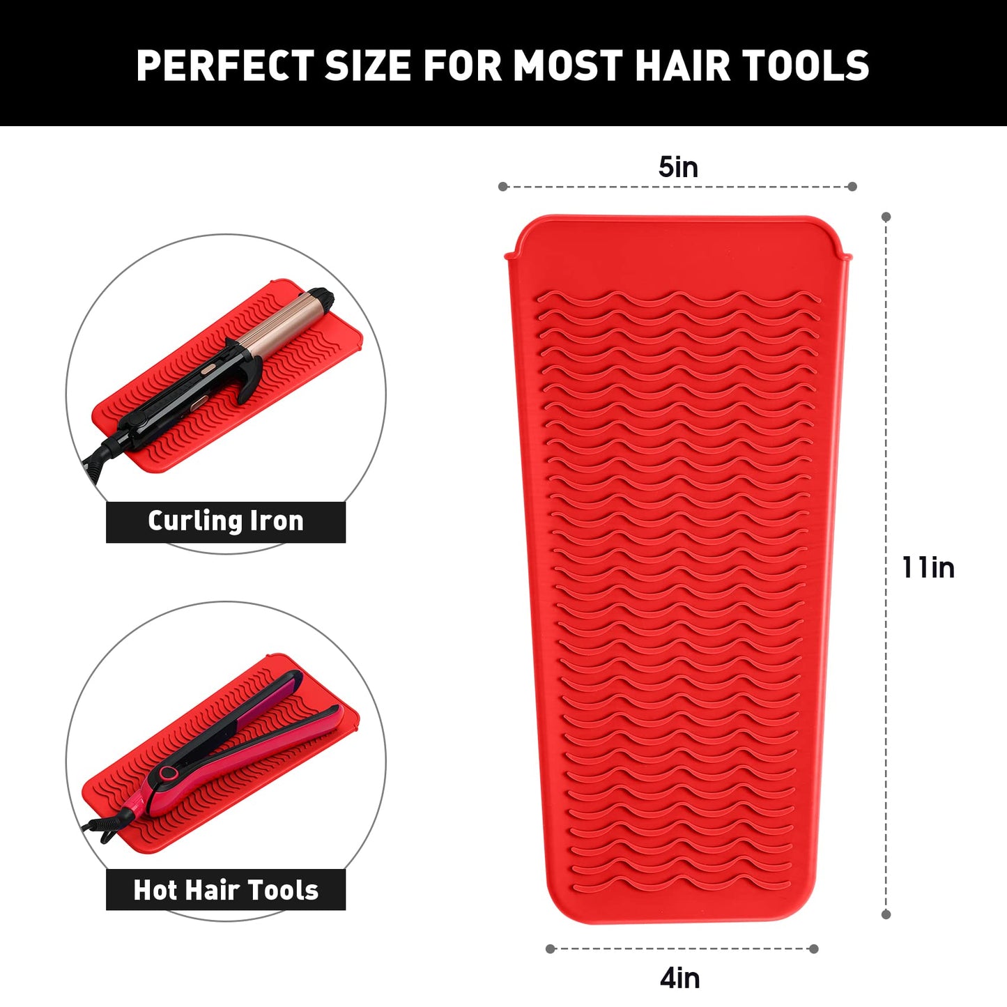 ZAXOP Resistant Silicone Mat Pouch for Flat Iron, Curling Iron,Hot Hair Tools (Red) Beauty & Personal Care ZAXOP
