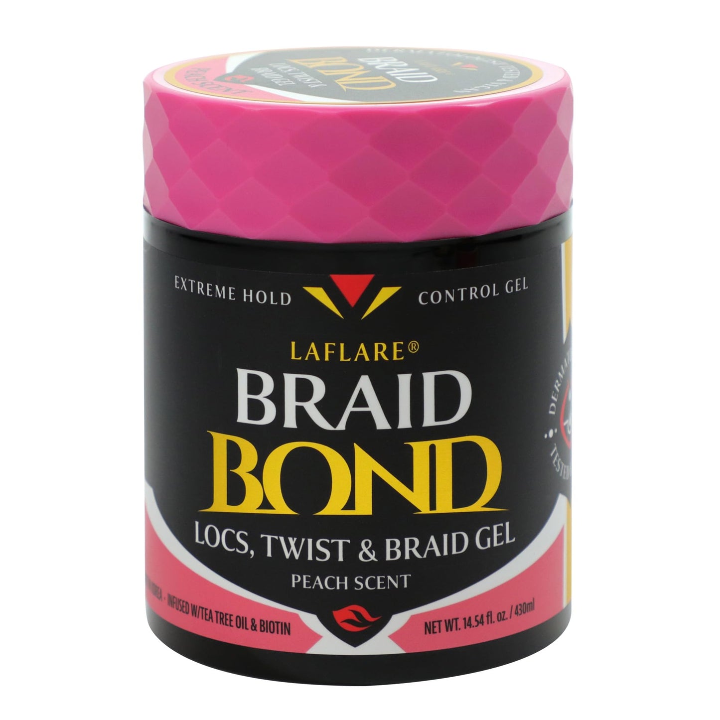 Laflare 430 ml Braid Bond Gel Bulk Extreme Hold for Natural & Kids Hair, Vegan, Nourishing, Braiding Hair, Twist Hair (Peach) Beauty & Personal Care Laflare