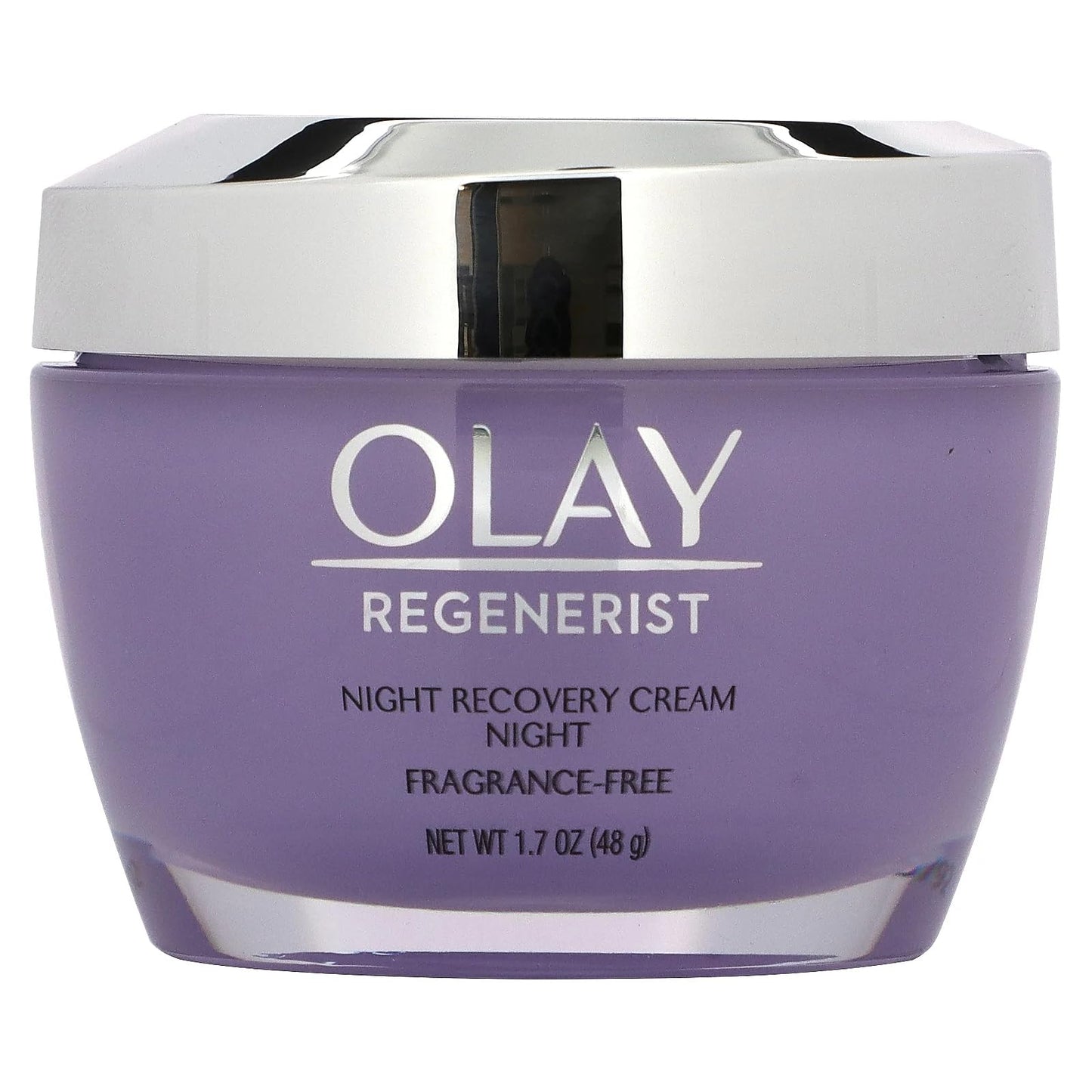(Pack of 2) 0LAY Regenerist NIGHT RECOVERY Cream - FRAGRANCE FREE - 1.7 Fl Oz (48 g) EACH - Advanced Anti-Aging Moisturize Beauty & Personal Care Olay