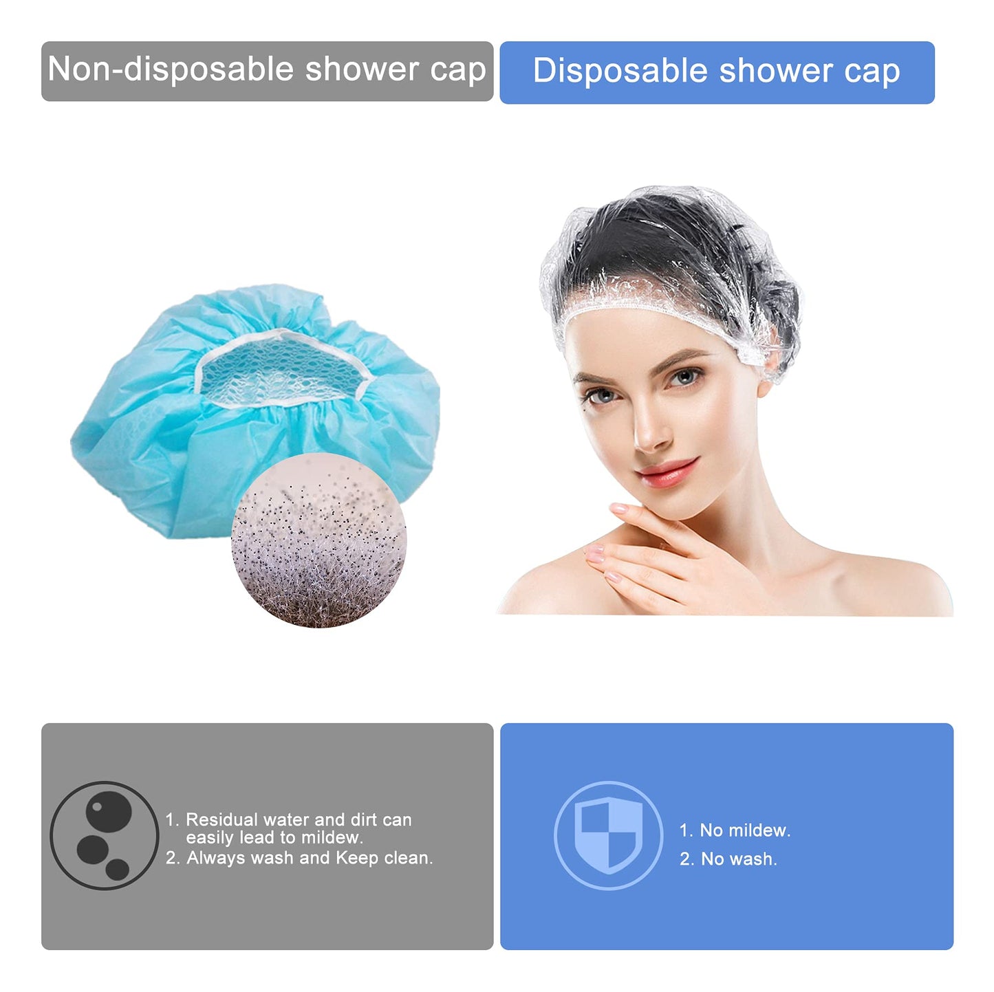 150 PCS Upgrade Disposable Shower Caps. Ceizioes Waterproof Hair Bath Caps. Thickening Shower Cap for Women Kids Girls. Hotel and Hair Salon. Travel Beauty & Personal Care Ceizioes