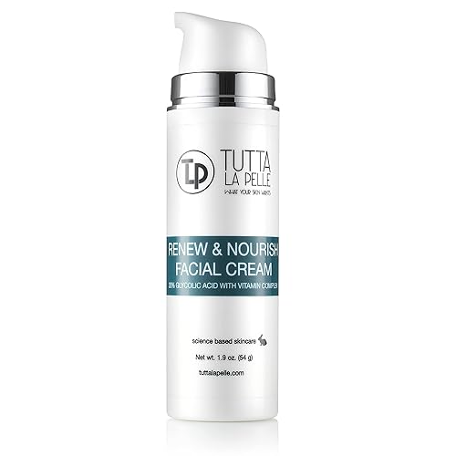 Glycolic Acid Cream 20% AHA Facial Cream, Vitamin Complex - Acne Cream, q10 Anti Aging wrinkle cream, KP - Keratosis pilaris / Fine Line Cream - Day Beauty & Personal Care Tutta La Pelle