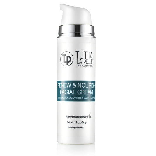 Glycolic Acid Cream 20% AHA Facial Cream, Vitamin Complex - Acne Cream, q10 Anti Aging wrinkle cream, KP - Keratosis pilaris / Fine Line Cream - Day Beauty & Personal Care Tutta La Pelle