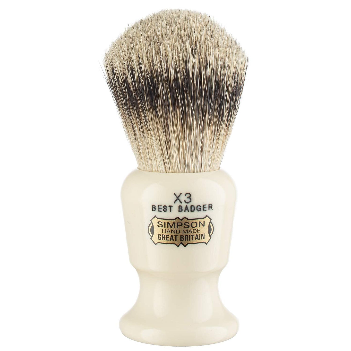 Commodore Best Badger Brush- Simpson Shaving Brushes - Faux Ivory Handle (X3 Best) Beauty and Personal Care Simpson Shaving Brushes