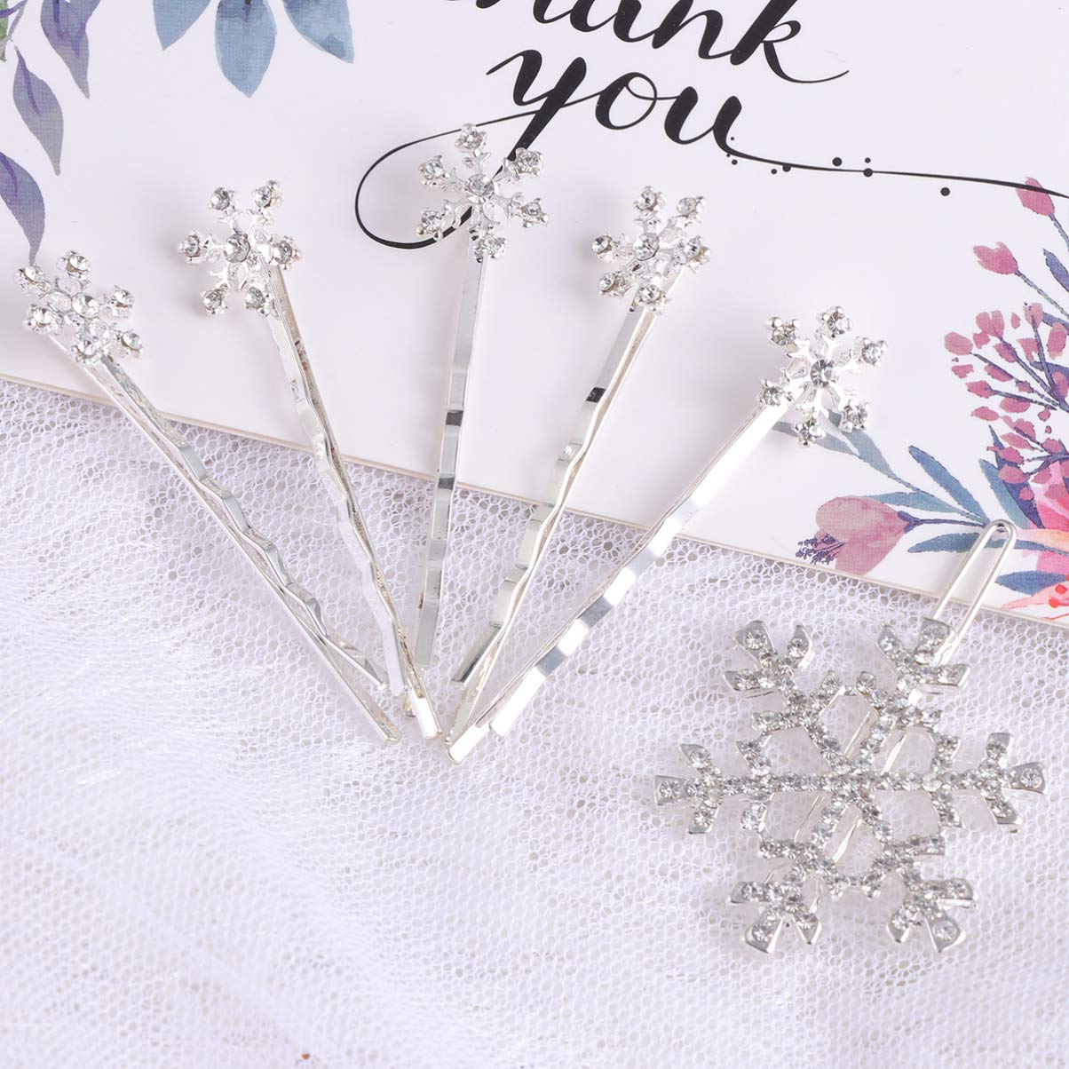 Beaupretty 6 Pieces Rhinestones Snowflake Hair Clips Winter Snowflake Hairpins Snowflake Bobby Pins Wedding Hair Clips Barrettes Christmas Hair Beauty & Personal Care Beaupretty