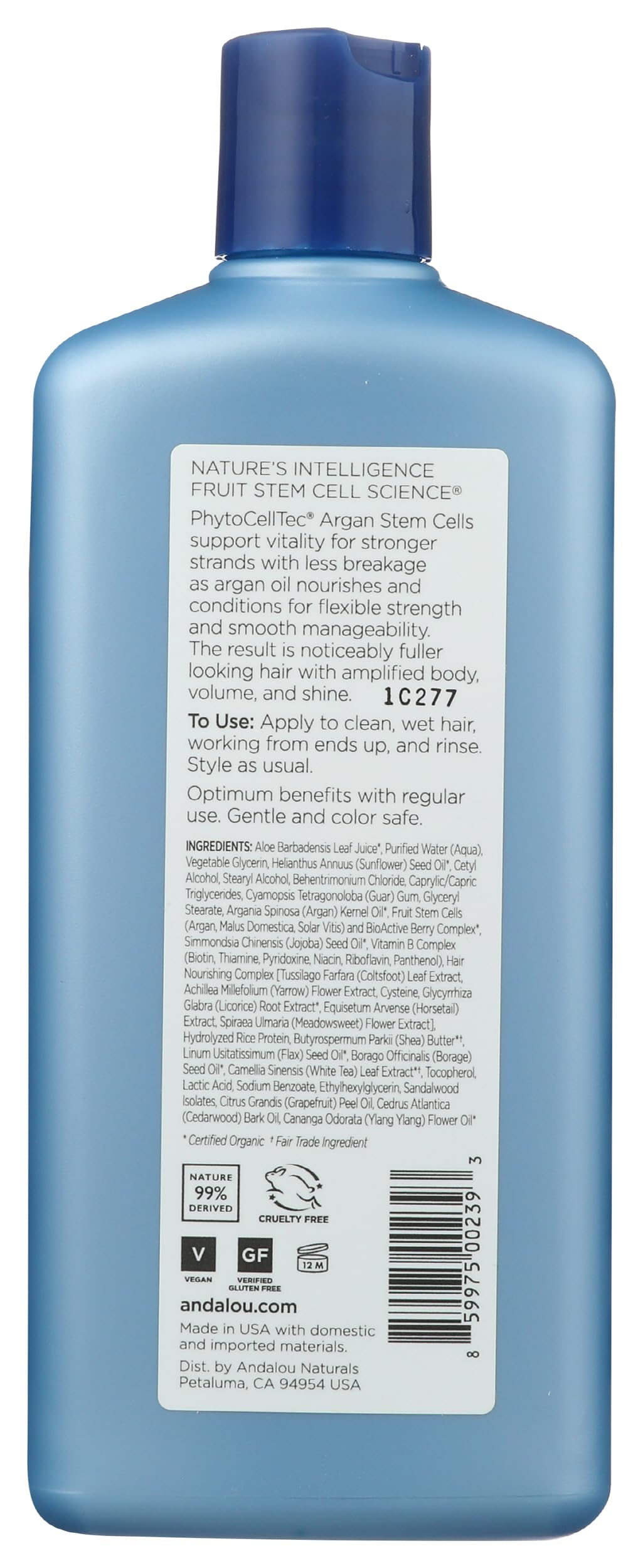 Andalou Naturals Argan Stem Cell Conditioner for Thinning Hair, 11.5oz