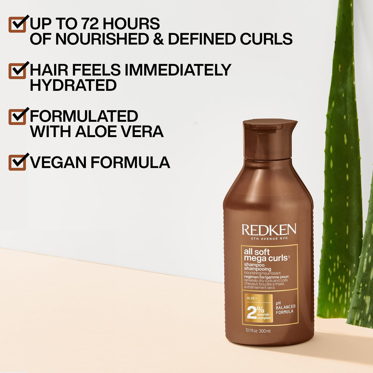 Redken All Soft Mega Curls Shampoo - For Curly & Coily Hair, 10.1 Fl Oz