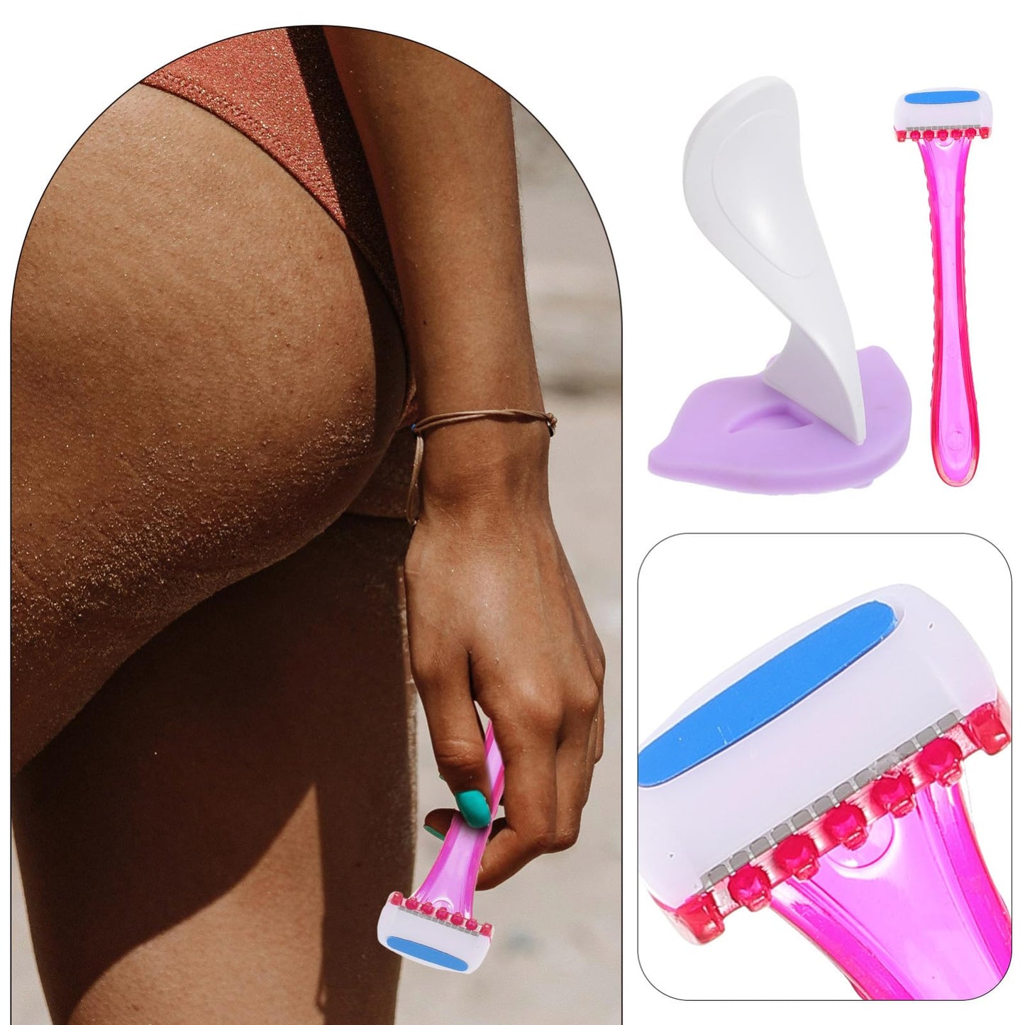 Frcolor Women Hair Shaving Tool with Precision Blades and Styling Stencil for Safe and Intimate Grooming Includes Female Shaving Mold and Trimming Beauty and Personal Care FRCOLOR