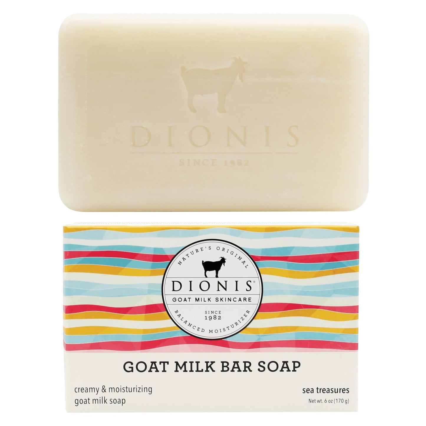Dionis Goat Milk Bar Soap - Moisturizing Hand & Body Soap Bar with with Shea Butter and Olive Oil, Triple Milled, Safe for Sensitive Skin - Sea Beauty & Personal Care Dionis