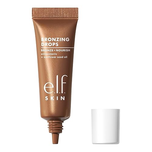 e.l.f. SKIN Bronzing Drops Mini, Liquid Bronzer For Face & Skin, Creates A Sun-Kissed Glow, Infused With Vitamin E, Vegan , Pure Gold Beauty & Personal Care e.l.f.