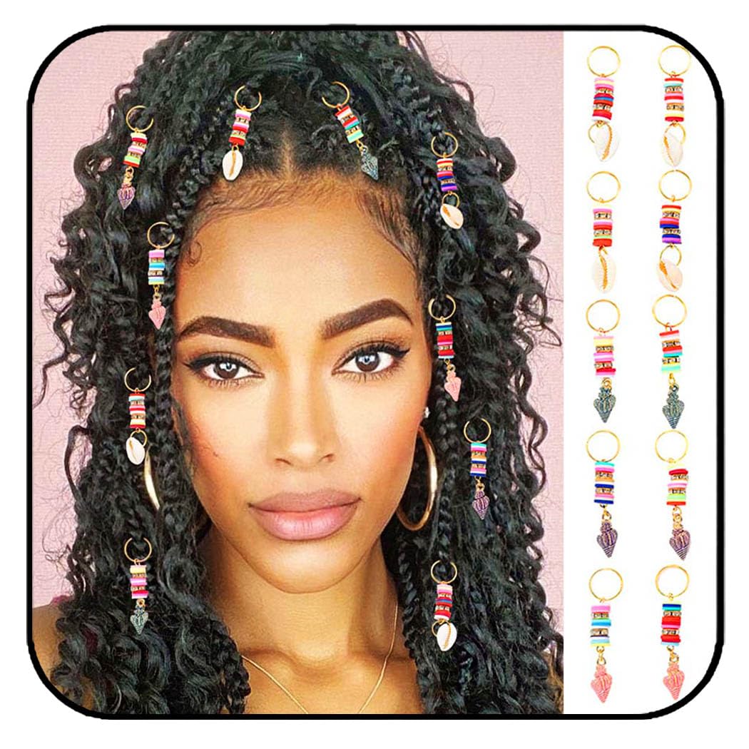 Formery Shells Hair Charms Braids Gold Conch Shell Braid Jewelry Seashell African Loc Dreadlock Accessories for Black Women (10Pcs) Beauty & Personal Care Formery