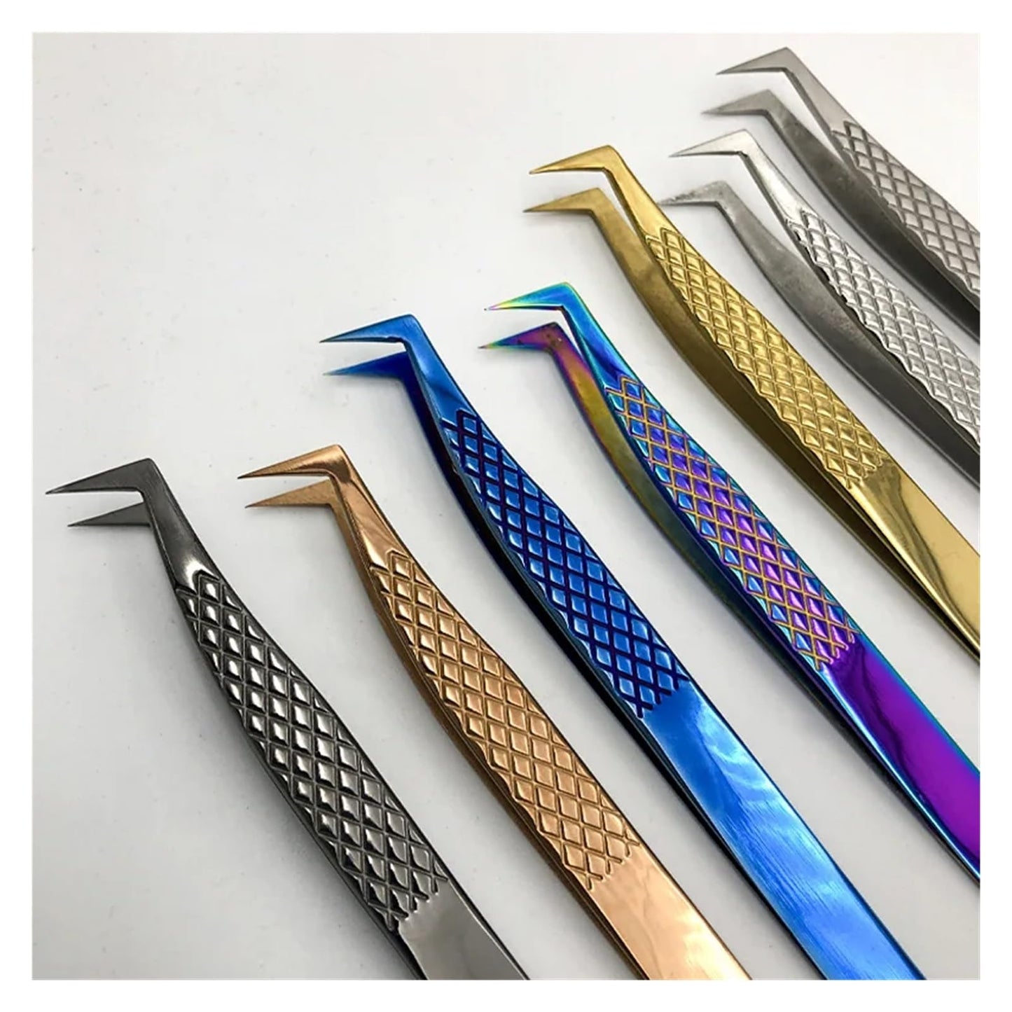 Eyelashes Tweezers Stainless Steel Superhard Anti-static Tweezers For Eyelash Extensions Lashes Tools(Black titanium) Beauty and Personal Care ZXYZXYZZ