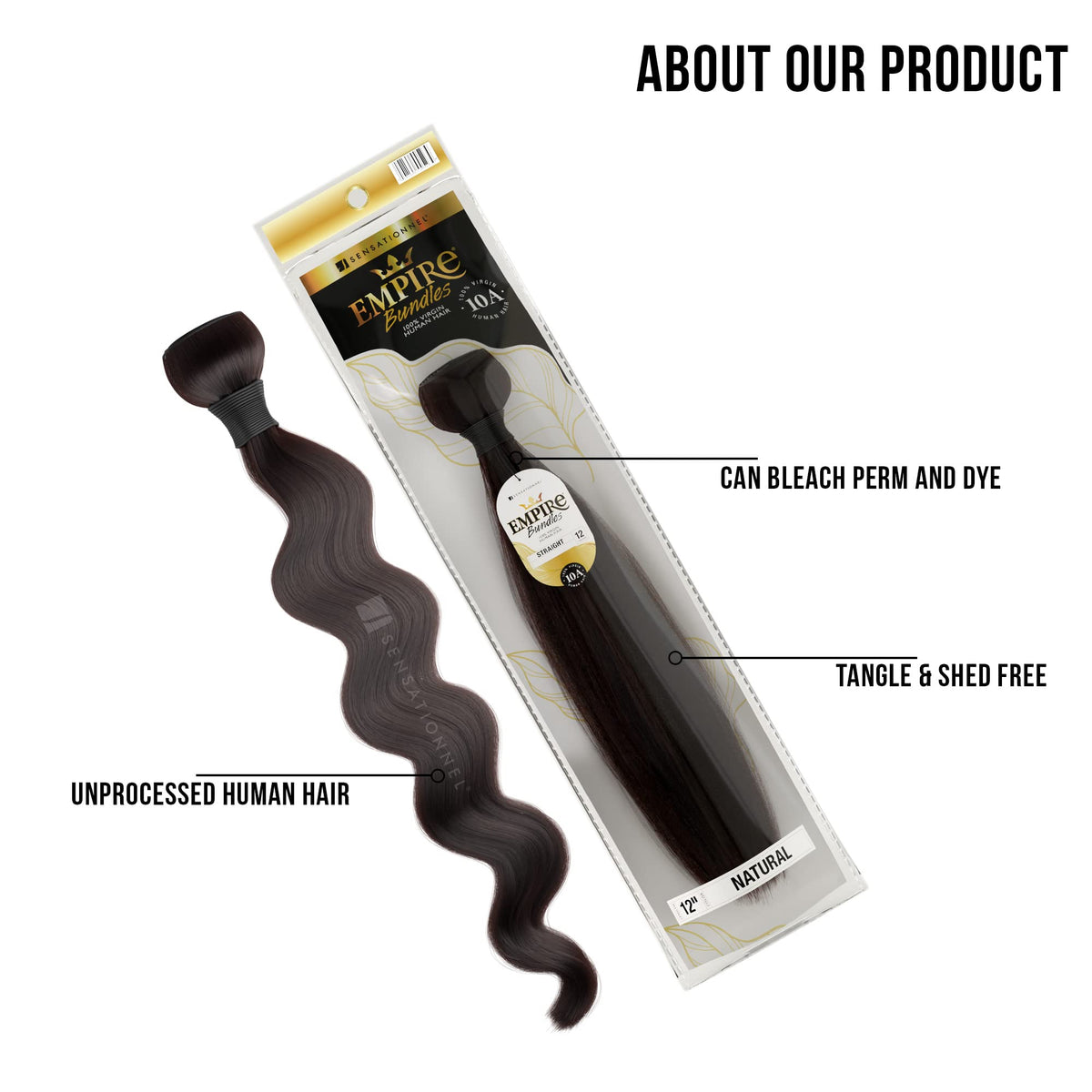 Sensationnel Empire Bundles-Loose Deep,1 pack 10 inch, NATURAL