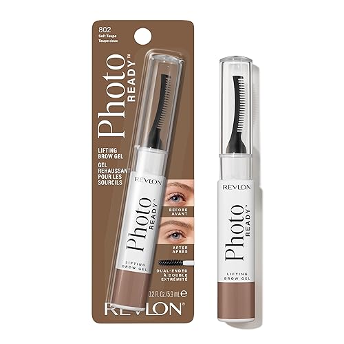 Revlon PhotoReady Lifting Brow Gel, Tinted Eyebrow Lamination with Spoolie Brush, Conditions, Shapes & Defines, 802 Soft Taupe, 0.23 fl oz Beauty & Personal Care REVLON
