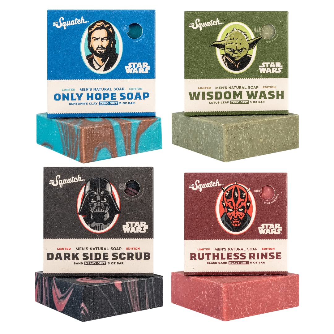Dr. Squatch Star Wars Soap Collection - Men’s Natural 4 Pack Bundle - Star Wars Soap for Men Beauty & Personal Care Dr. Squatch