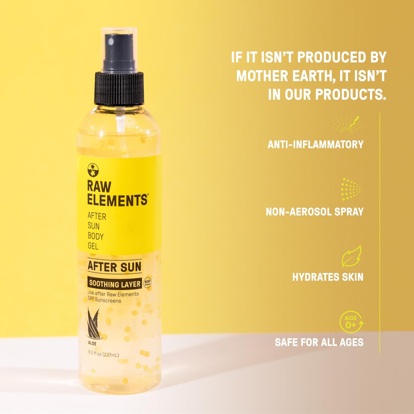 Raw Elements After Sun Body Gel Skin Care with Aloe Balls Beauty & Personal Care Raw Elements
