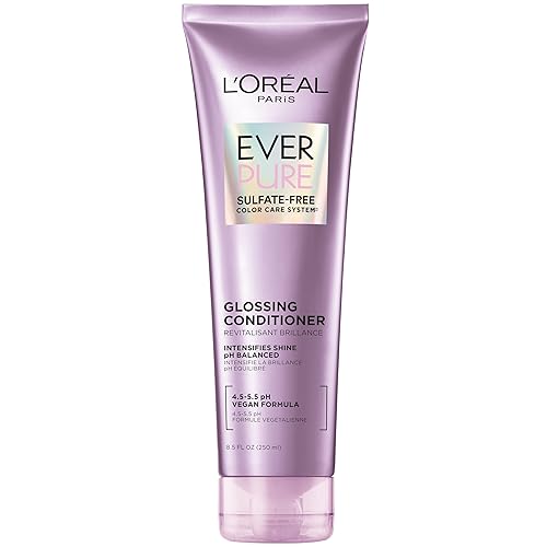 L'Oreal Paris Sulfate Free Glossing Conditioner, Intensifies Hair Shine & Smoothness, pH Balanced & Argan Oil Infused Vegan Hair Care, EverPure, 8.5 Beauty & Personal Care L'Oreal Paris