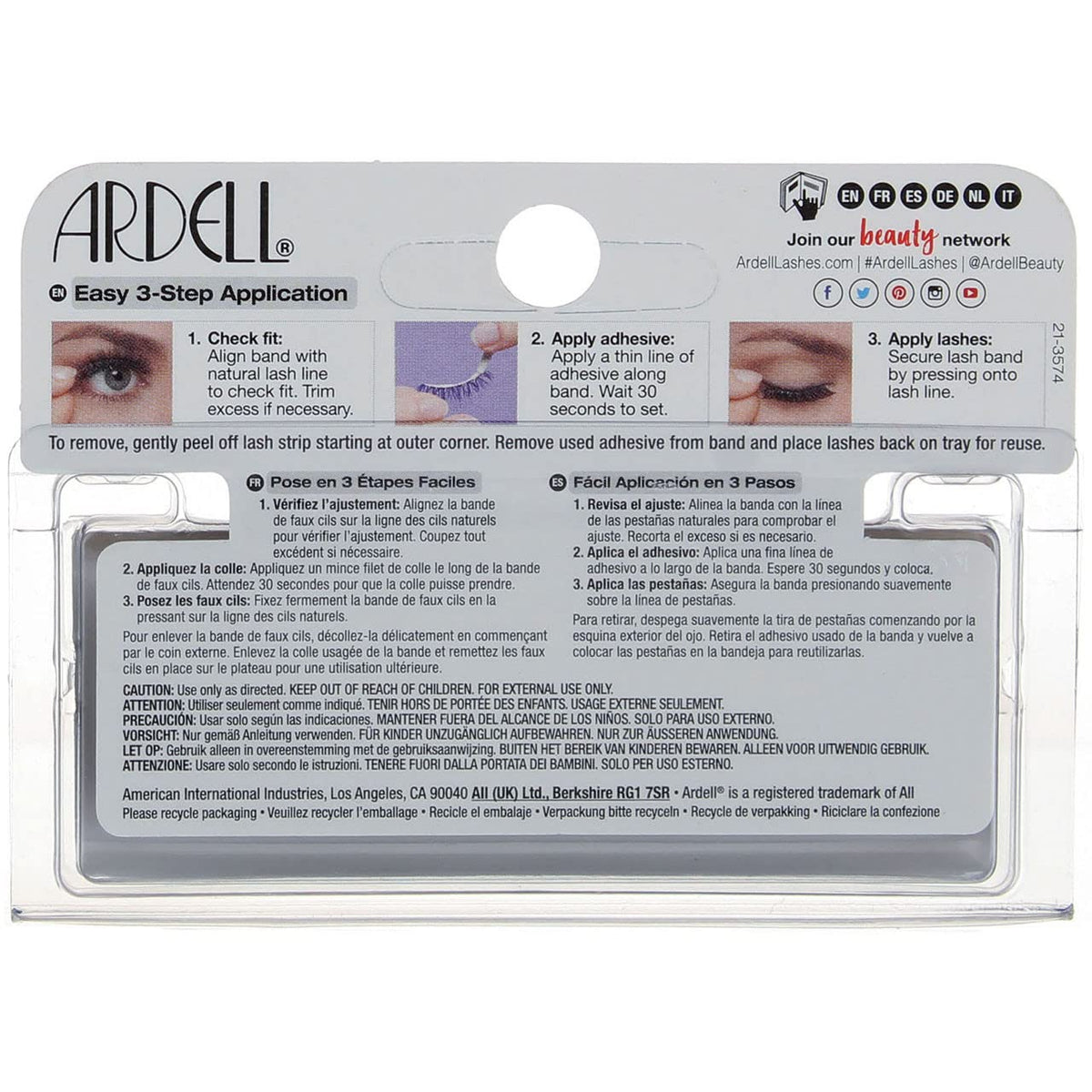 Ardell Fashion Lashes Natural Strip Lash, Black [120] 1 ea (Pack of 3) Beauty & Personal Care Ardell