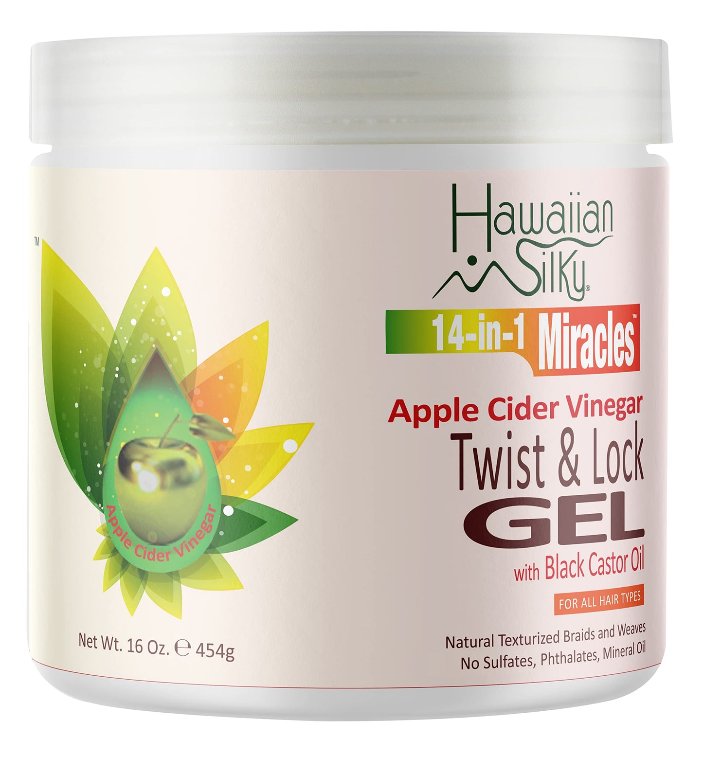 Hawaiian Silky 14-in-1 Miracles Apple Cider Vinegar Twist & Lock Gel - 16 fl oz (Pack of 2) Beauty & Personal Care Hawaiian Silky