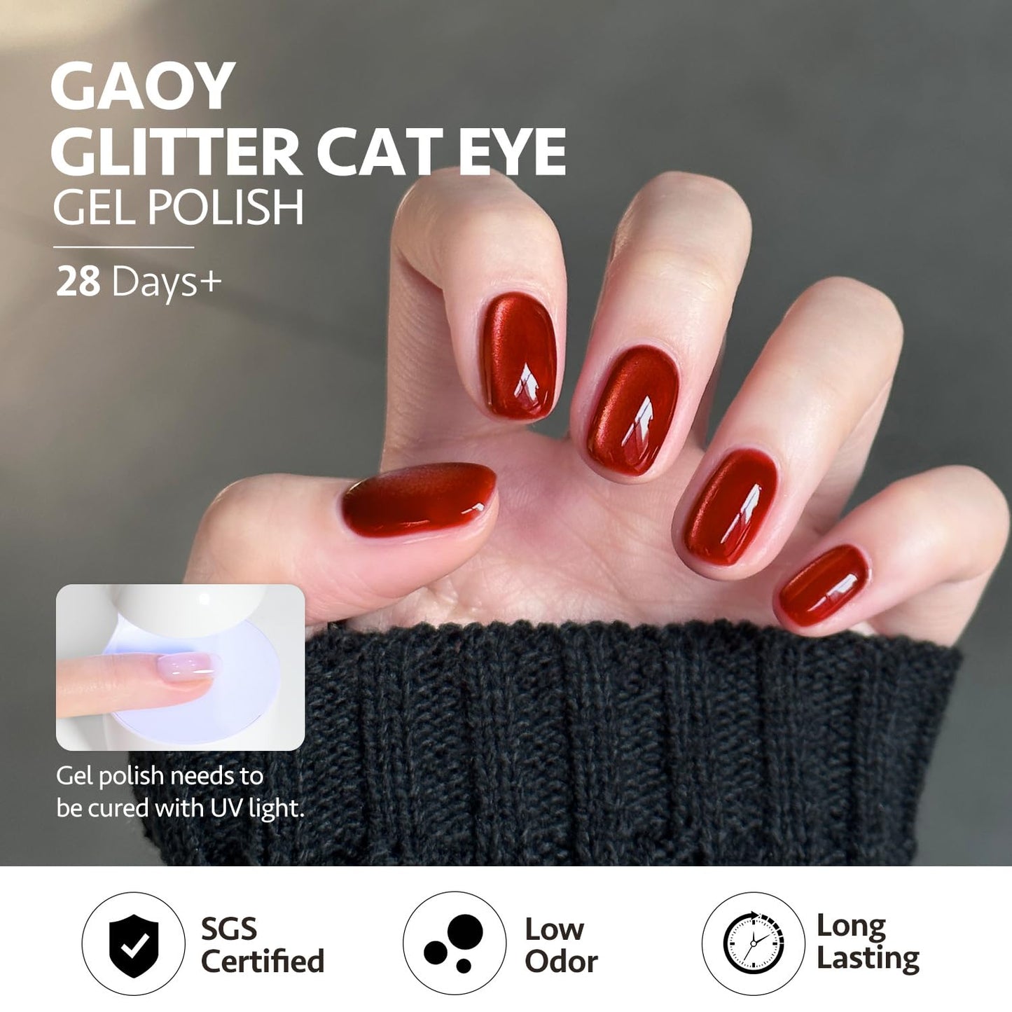 GAOY Cat Eye Gel Nail Polish, Glitter Holographic Nail Polish with Magnet, 16ml Reflective Translucent UV Gel for Nail Art, 1139 Chafer Green Beauty and Personal Care GAOY