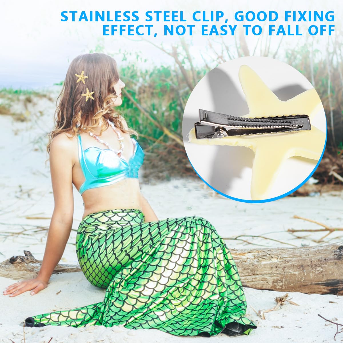 OBTANIM 2 Pcs Starfish Hair Clip Resin Beach Sea Star Hair Pins Mermaid Hair Clips Accessories for Women and Girls Beauty & Personal Care OBTANIM