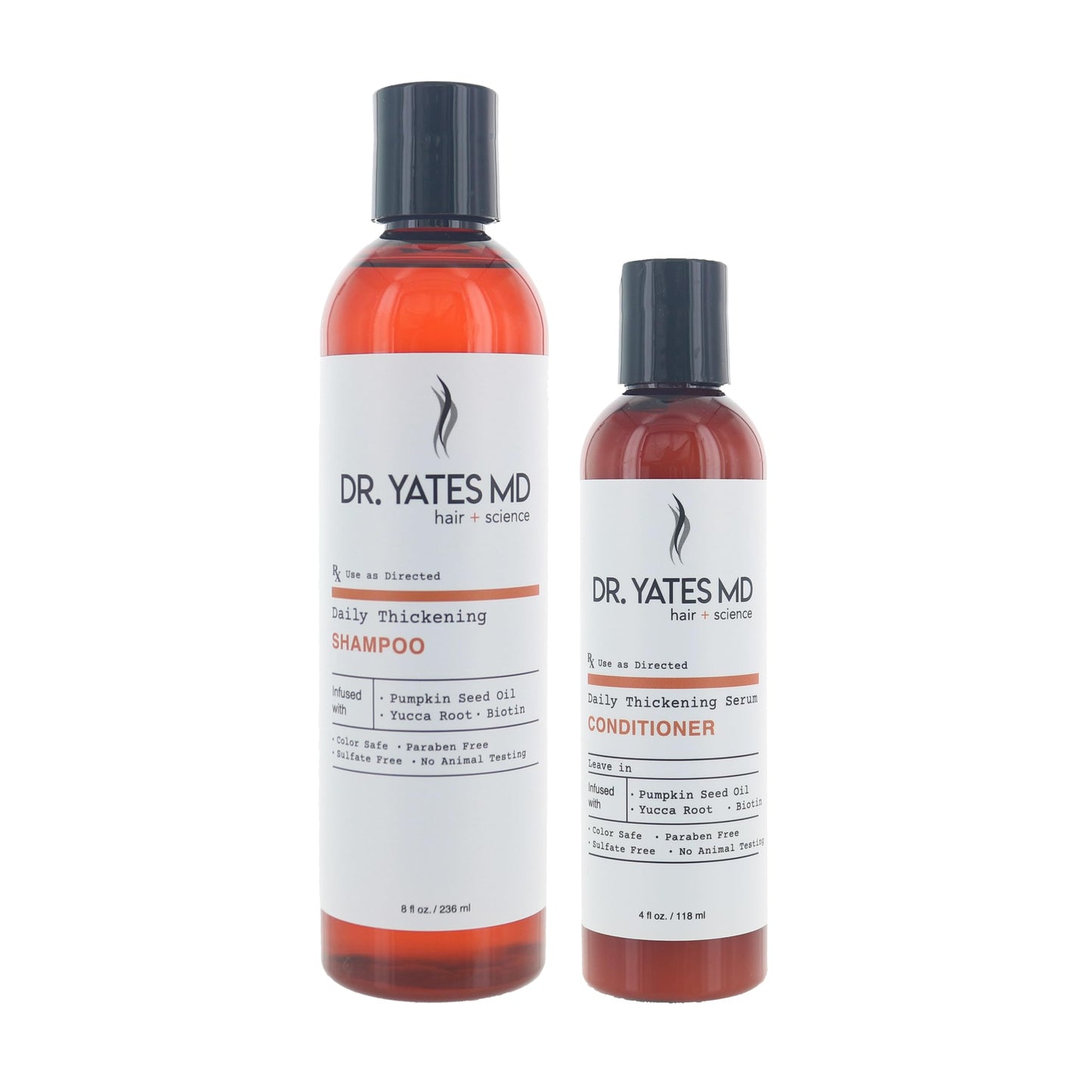 Dr. Yates MD - 8 fl oz Daily Thickening Shampoo Bundle with 4 fl oz Daily Thickening Serum Leave In Conditioner with Pumpkin Seed Oil, Yucca Root Beauty & Personal Care Dr. Yates MD hair + science