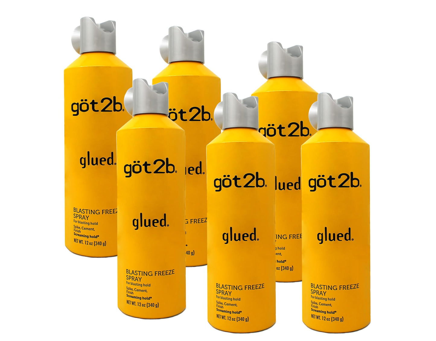 (6Pack) [GOT 2B] GLUED BLASTING FREEZE SPRAY SCREAMING HOLD FOR HAIR 12OZ Beauty & Personal Care Got2B