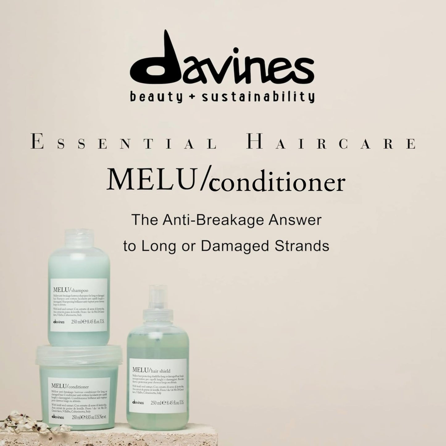 Davines MELU Conditioner | Anti-Breakage Conditioner for Long Hair and Damaged Hair | 8.83 fl oz Beauty & Personal Care Davines