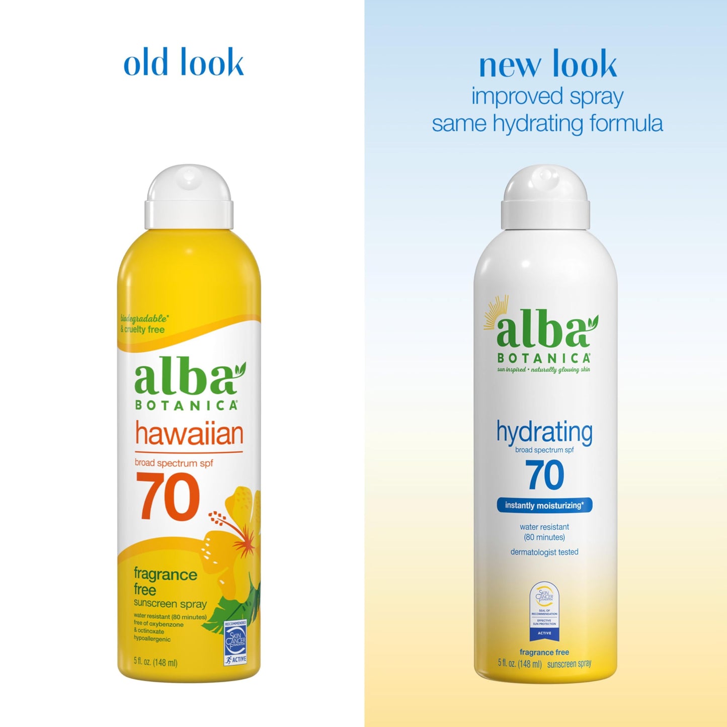 Alba Botanica Hydrating Sunscreen Spray for Face and Body, Broad Spectrum SPF 70 Sunscreen, Water Resistant, 5 Fl. Oz. Bottle Beauty & Personal Care Alba Botanica