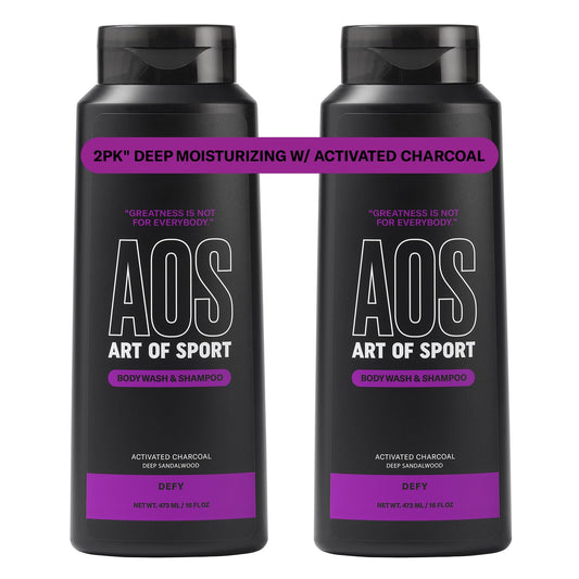 Art of Sport Men’s 2-in-1 Body Wash and Shampoo with Charcoal Activated, Sandalwood Fragrance, Made for Athletes, Defy Scent, 16 fl oz (Pack of 2) Beauty & Personal Care Art of Sport