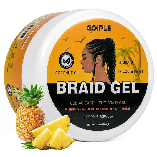8.8OZ Strong Hold Braiding Gel for Twists, Locs, Cornrows - Tames Frizz, High Shine, No Flake, Easy Edge Control Beauty & Personal Care Goiple