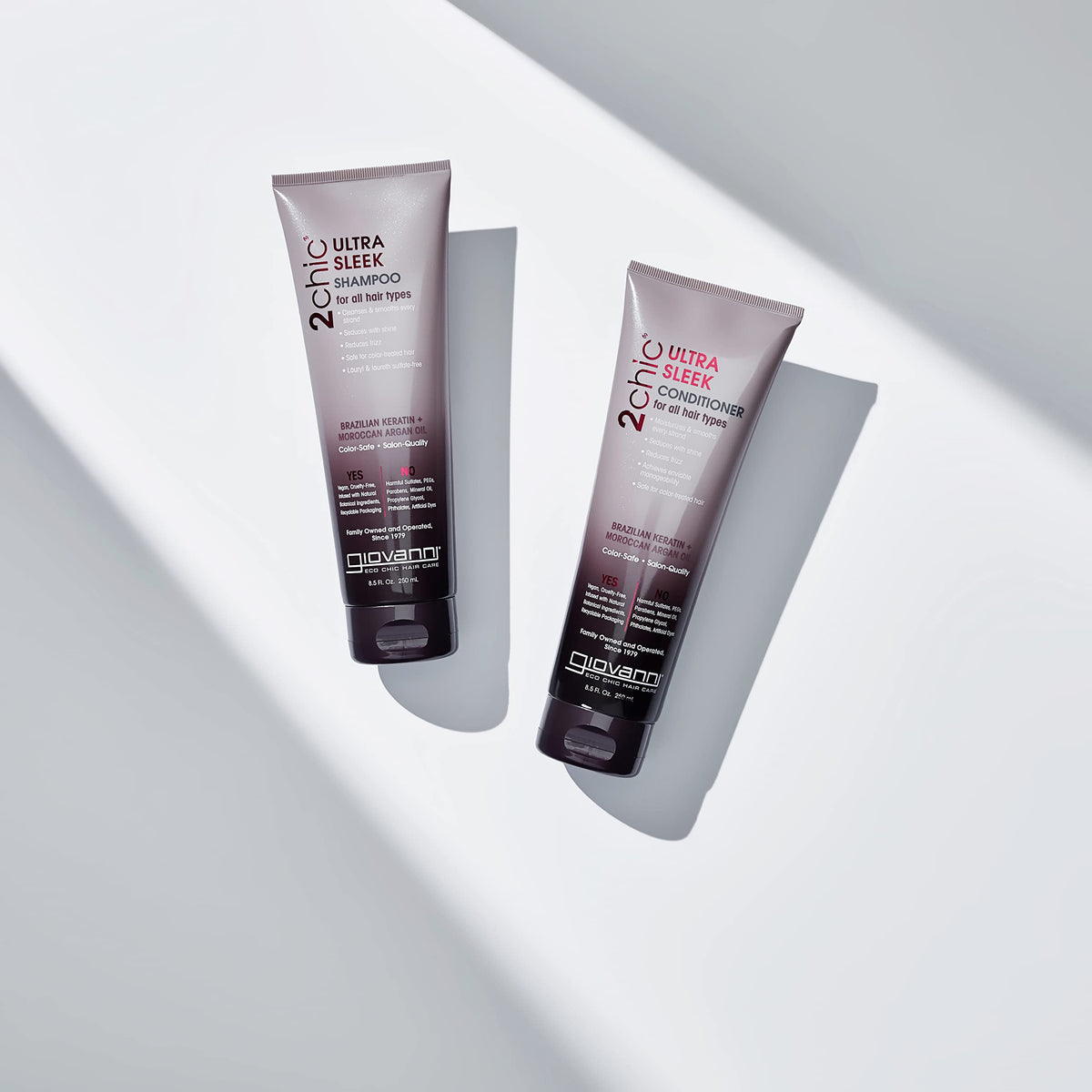 GIOVANNI 2chic Ultra-Sleek Shampoo - Brazilian Phyto-Keratin & Moroccan Argan Oil, Anti-Frizz Formula, Coconut, Shea Butter, Pro-Vitamin B5, Color Beauty & Personal Care GIOVANNI