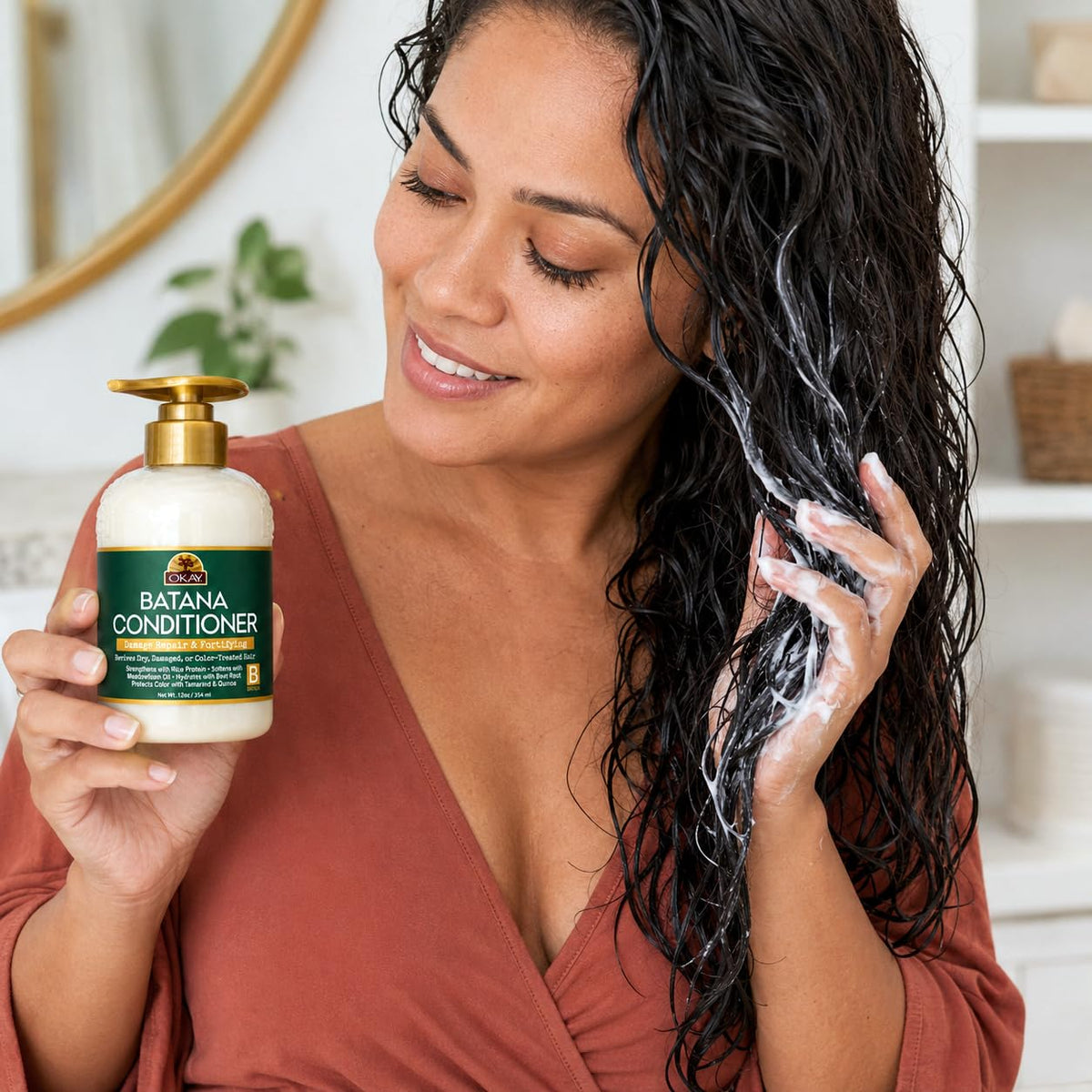 OKAY Batana Oil Moisture Repair Conditioner 12oz - Deep Hydrating Conditioner with Batana Oil, Coconut & Quinoa Protein - Repairs Dry Damaged Hair,