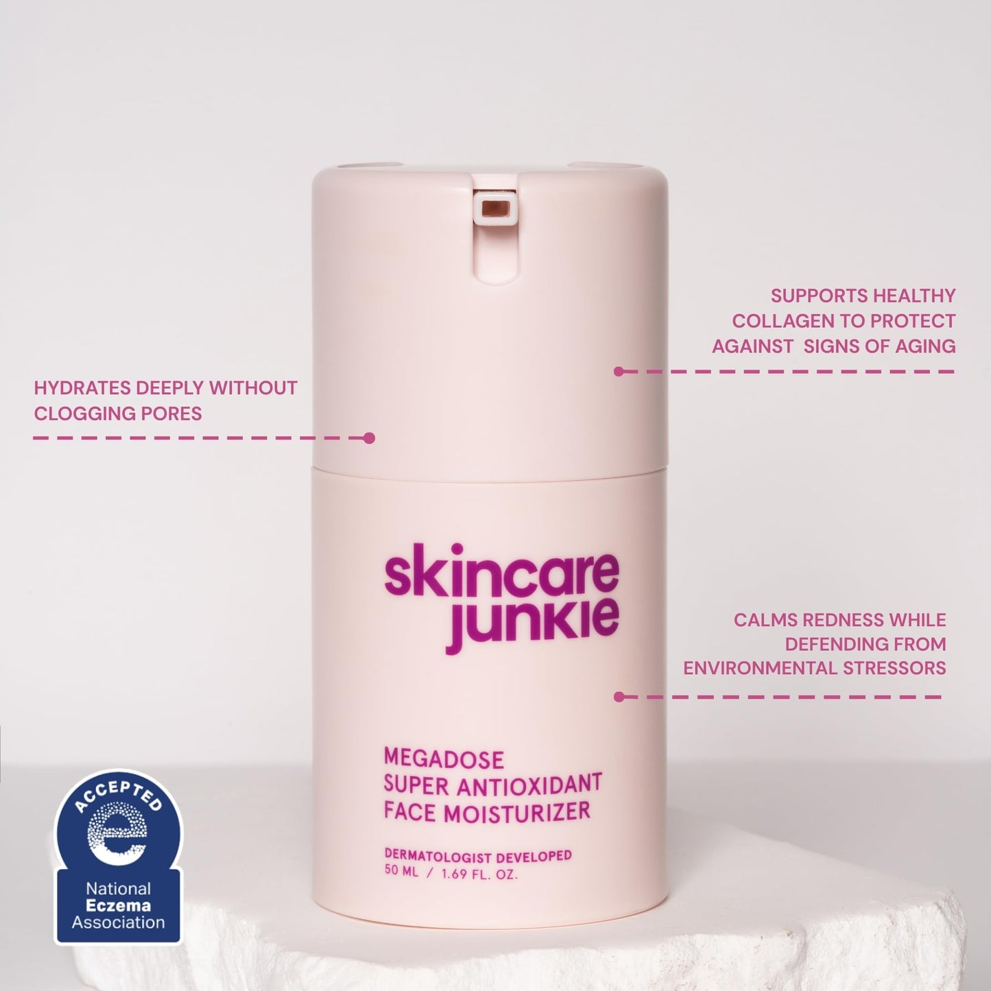 Skincare Junkie Megadose Super Antioxidant Face Moisturizer for oily, acne-prone, normal, sensitive, and combination skin, Dermatologist developed Beauty & Personal Care Skincare Junkie