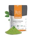 Just Jaivik 100% Organic Indigo Powder - 227 gms / 1/2 LB Pound / 08 Oz - Indigofera Tinctoria- A 100% Organic Hair Dye - Color your hair dark brown Beauty & Personal Care Just Jaivik