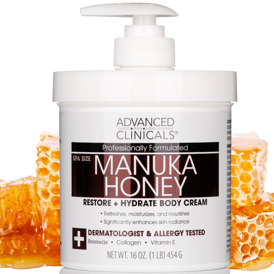 Advanced Clinicals Manuka Honey Body Cream For Women & Men | Body Butter Lotion For Extremely Dry Skin | Collagen Cream Beauty & Personal Care Advanced Clinicals