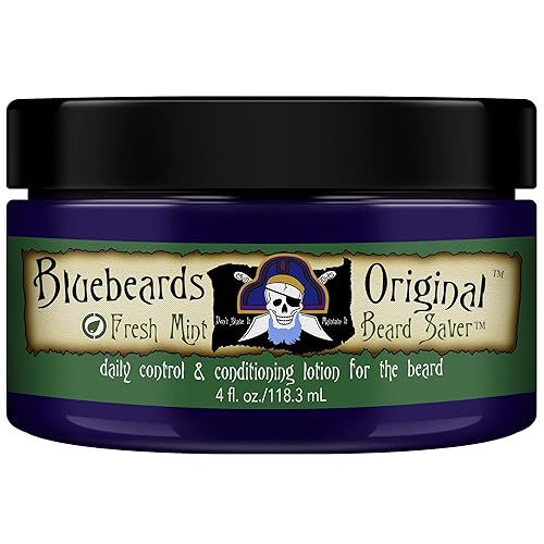 Bluebeards Original Beard Balm Leave-in Conditioner - 4 oz Fresh Mint Beard Saver Softener for Men with Aloe & Peppermint Oil Deeply Conditions Beauty & Personal Care Bluebeards Original