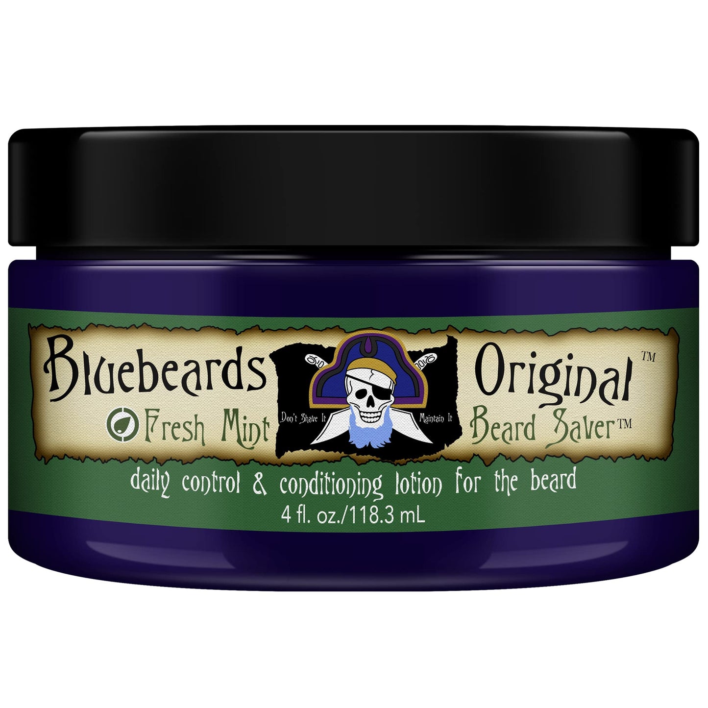 Bluebeards Original Beard Balm Leave-in Conditioner - 4 oz Fresh Mint Beard Saver Softener for Men with Aloe & Peppermint Oil Deeply Conditions Beauty & Personal Care Bluebeards Original