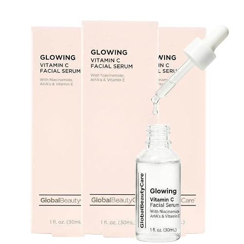 Global Beauty Care Glowing Vitamin C Facial Serum Radiance Boosting Face Serum to Help Improve Appearance of Dark Spots with Niacinamide, AHA Beauty & Personal Care Global Beauty Care