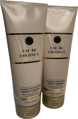 Bath & Body Works Women's Eau De Coconut Ultimate Hydration Body Cream 8 Ounces Pack of 2 Beauty & Personal Care Bath & Body Works