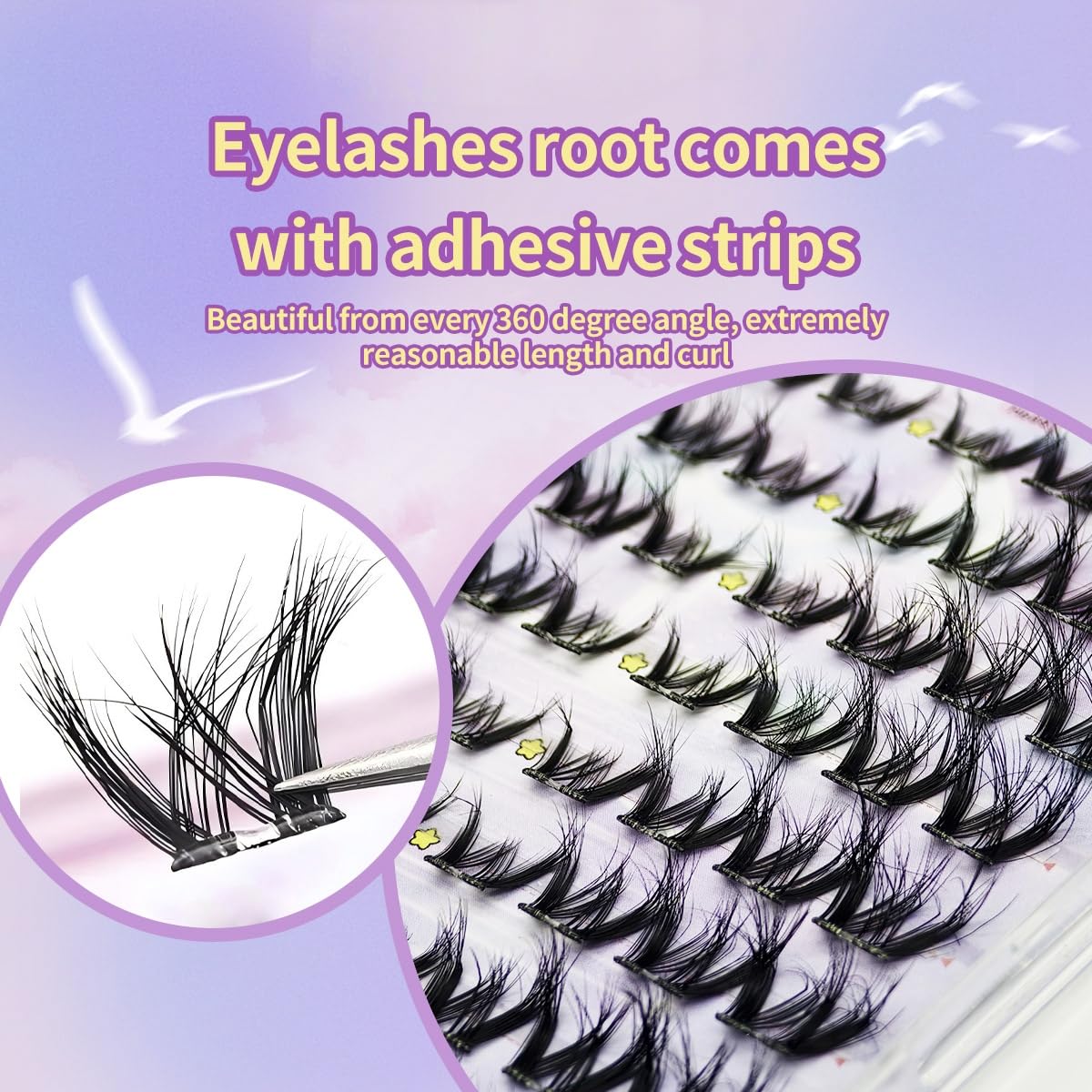 Marsfarmer Thick Fluffy Self Adhesive Eyelashes Clusters Extension, 11-14mm 80pcs Pre-Glue False Eyelashes Clusters Set, Individual Lashes, No Glue… Beauty & Personal Care Marsfarmer