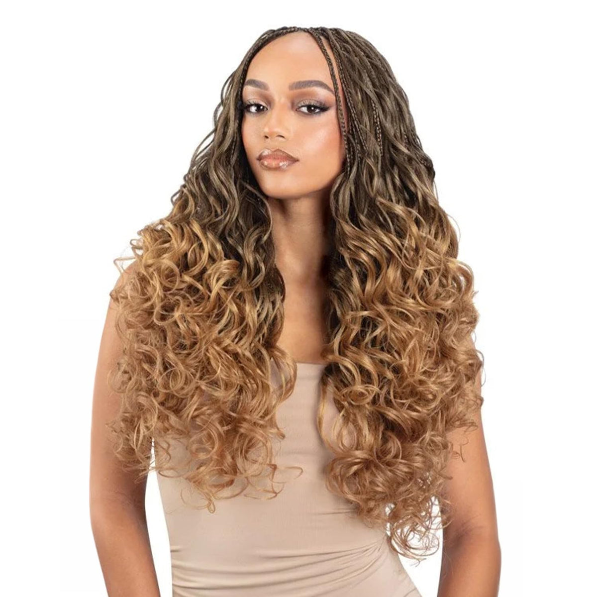 ModelModel Crochet Braids Glance 3X Pre-Stretched French Curl 14"16"18" (Jet Black 1)
