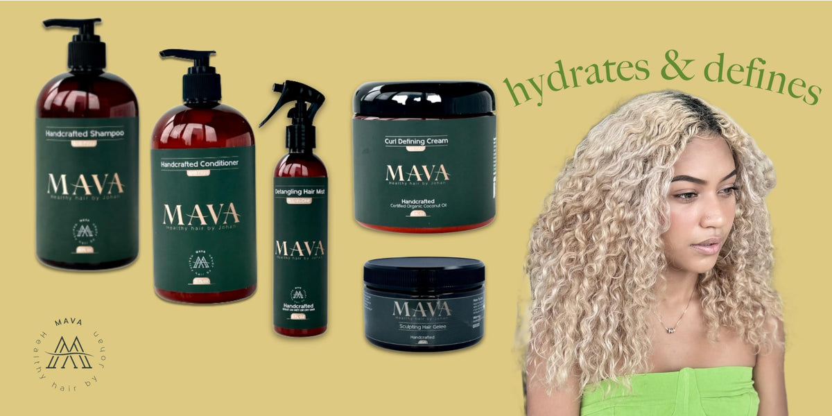 Mava -Curl Defining Cream, Coconut Oil, and Oat & Bamboo Extracts, Curl Defining Cream for Chemically Treated & Naturally Coarse Hair, 16oz Beauty & Personal Care Mava