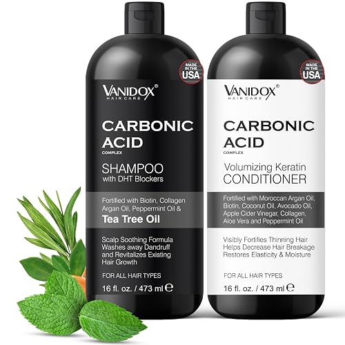 VANIDOX Carbonic Acid Shampoo and Conditioner for Men and Women, Deep Moisturizing Conditioner, Thickens, Softens, & Smooths Set for Hair Growth Beauty & Personal Care VANIDOX