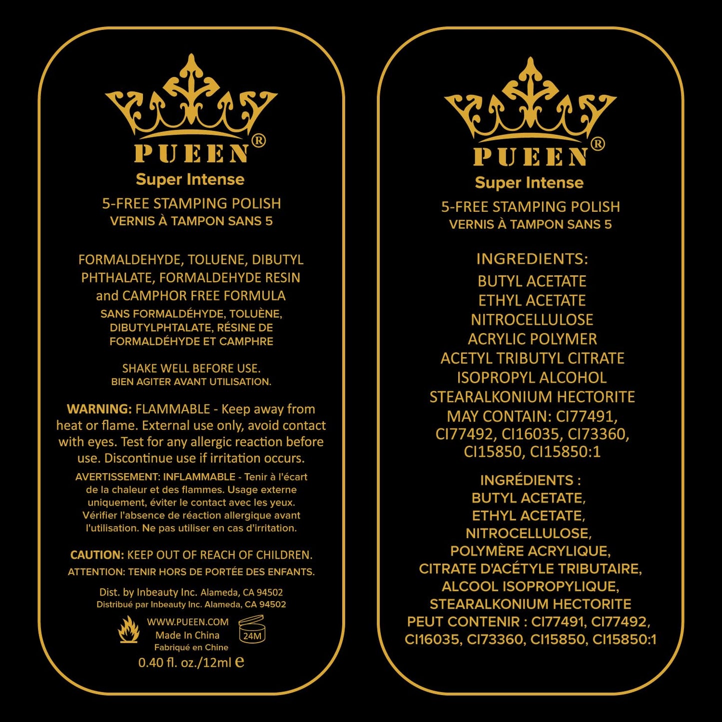 PUEEN MUST HAVE Stamping Polish Collection Set Big 5-FREE Formula Nail Color Lacquer (805 - Black Jack + 806 - Pure White) - BH000872 Beauty & Personal Care PUEEN