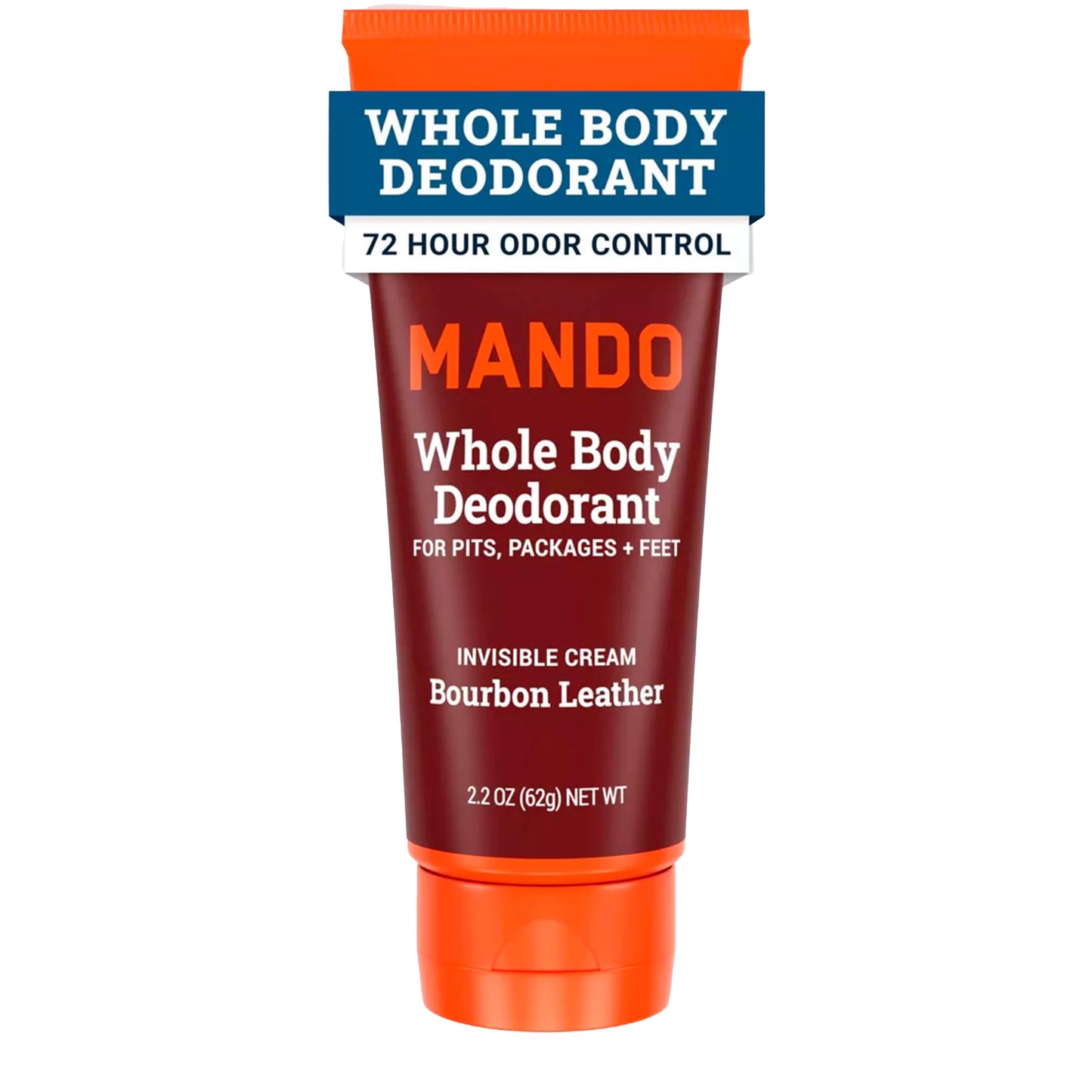 Mando Whole Body Deodorant - Men's Aluminum-Free Invisible Cream Deodorant - Bourbon Leather - 2.2oz - Pack Of 01 Beauty and Personal Care Mando