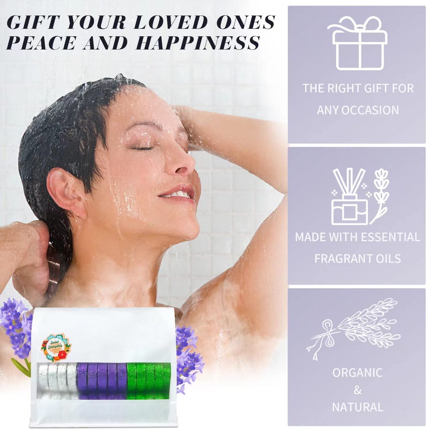 Shower Steamers Multi-Quantity Packed (45PCS) Women/Men Gift Set-Lavender, Verbena, Eucalyptus Aromatic Shower Bombs, Individually Wrapped Tablets Beauty and Personal Care leoce