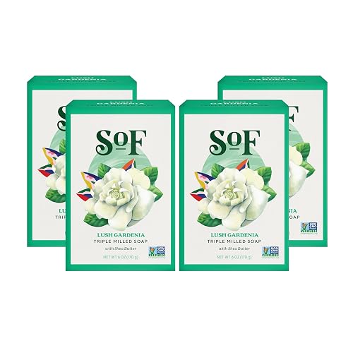 South Of France SoF Triple Milled Bar Soap - With Coconut Oil & Organic Shea Butter- Vegan & Non GMO- Free From Phthalates, Sulfates & Parabens- Lush Beauty & Personal Care South Of France